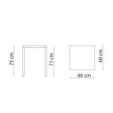 Quatris Tavolo 60x60x75 QT6060 Vermobil dimensioni