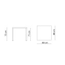 Quatris Tavolo 80x80x75 QT8080 Vermobil dimensioni