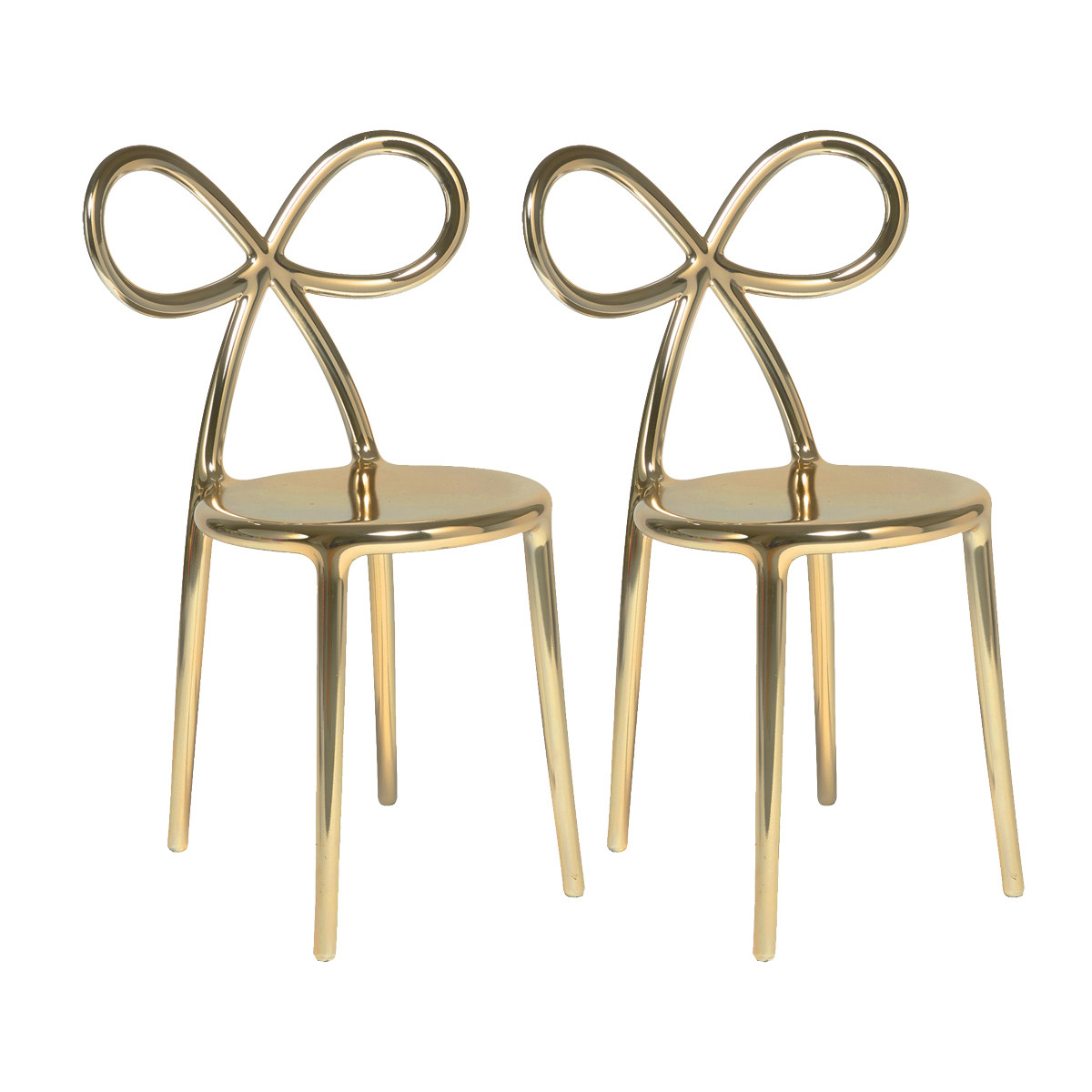 Ribbon Chair Metal Finish set 2 pezzi