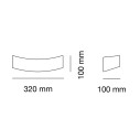 Riete 2604B  lampada a parete 9010 novantadieci dimensioni
