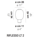 Riflesso LT 2 lampada da tavolo Vistosi dimensioni