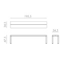 Rio bench Alu Nardi dimensioni