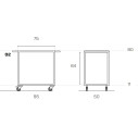 Run 02 Carrello con ruote standard Fantin dimensioni
