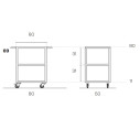 Run 03 Carrello con ruote standard Fantin dimensioni