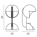 Ruspa lampada da tavolo Martinelli Luce dimensioni