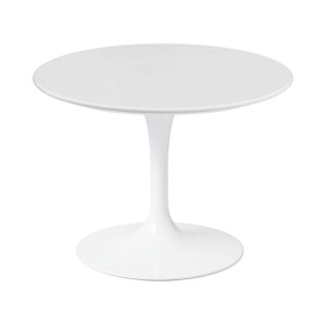 Knoll Saarinen Tavolino Tulip Ø 51 H 36-37 Laminato Bianco