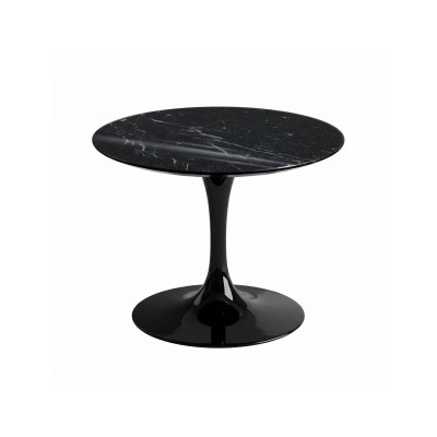 Knoll Saarinen Tavolino Tulip Ø 51 H 37 Nero-Marmo Nero Marquina