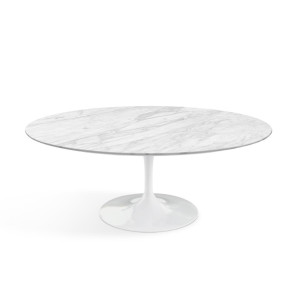 Knoll Saarinen Tavolino Tulip Ovale 107x70 Marmo Statuarietto