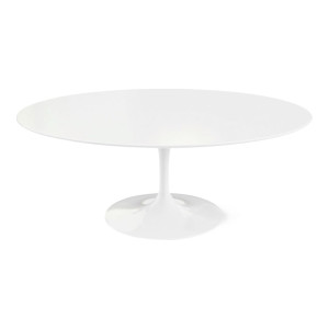 Knoll Saarinen Tavolino Tulip Ovale 107x70 Laminato Bianco