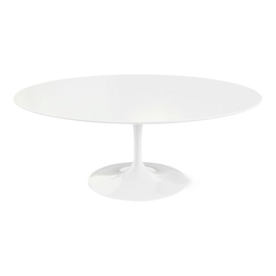 Knoll Saarinen Tavolino Tulip Ovale 107x70 Laminato Bianco