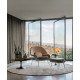 Knoll Saarinen Tavolino Tulip Ovale 107x70 Laminato Nero ambientazione