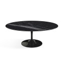 Knoll Saarinen Tavolino Tulip Ovale 107x70 Marmo Nero Marquina vista con finitura trasparente brillante
