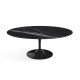 Knoll Saarinen Tavolino Tulip Ovale 107x70 Marmo Nero Marquina vista con finitura trasparente brillante