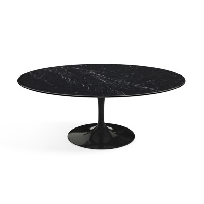 Knoll Saarinen Tavolino Tulip Ovale 107x70 Marmo Nero Marquina
