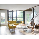 Knoll Saarinen Tavolino Tulip Ø 41 Laminato Bianco ambientazione