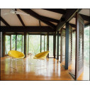 Knoll Saarinen Tavolino Tulip Ø 51 Laminato Bianco ambientazione