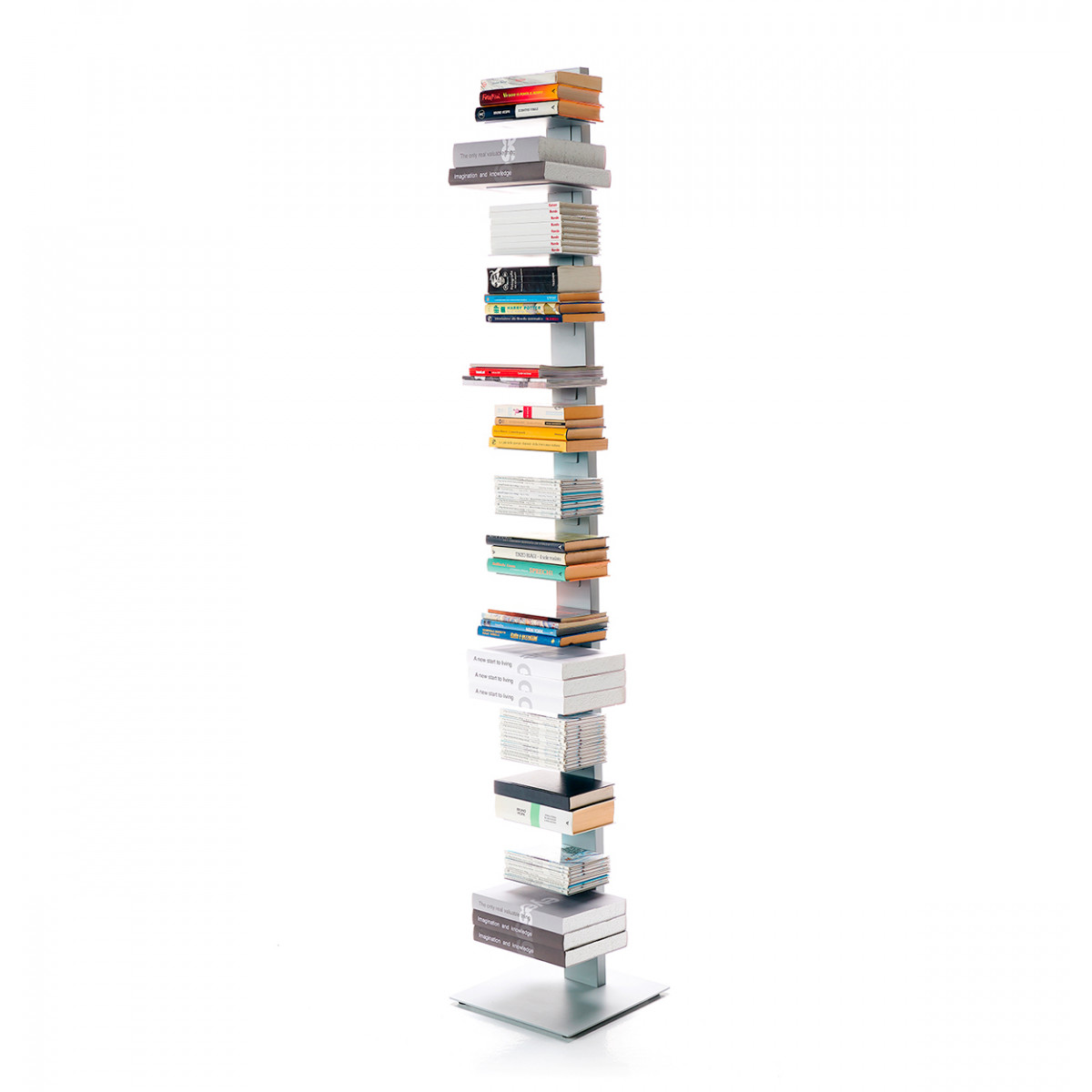 Libreria Sapiens H 202 grigio alluminio