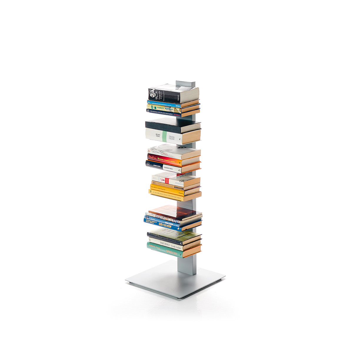 Libreria Sapiens H 97 grigio alluminio BBB ITALIA