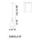 Scintilla SP lampada a sospensione Vistosi dimensioni