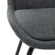 Sedia Aimin in ciniglia grigio scuro e gambe in acciaio verniciato nero opaco Kave Home dettaglio