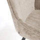 Sedia Amira in ciniglia beige e gambe in metallo con finitura nera Kave Home dettaglio