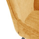 Sedia Amira in ciniglia senape e gambe in metallo con finitura nera Kave Home dettaglio