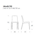 Sedia Aragona T7209S Tonin Casa dimensioni