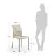 Sedia Abelle in ecopelle ed acciaio beige dimensioni