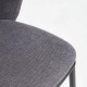 Sedia Ciselia in tessuto ciniglia grigio scuro e acciaio nero Kave Home dettaglio