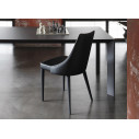 Sedia Clara 40.11 Bontempi Casa Pelle Ecologica Nero Bordino Grigio Chiaro dettaglio