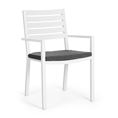 Sedia con braccioli Helina bianco