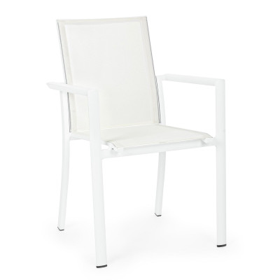 Sedia con braccioli Konnor bianco