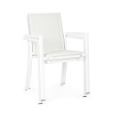 Sedia con braccioli Konnor bianco Bizzotto vista
