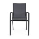 Sedia con braccioli Krion antracite Bizzotto vista