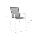 Sedia con braccioli Krion bianco Bizzotto dimensioni
