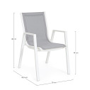 Sedia con braccioli Pelagius bianco  Bizzotto dimensioni
