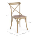Sedia Cross marrone naturale Bizzotto dimensioni