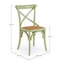 Sedia Cross verde Bizzotto dimensioni