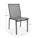 Sedia Cruise antracite Bizzotto dimensioni