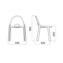 Sedia Drop Infiniti Design dimensioni