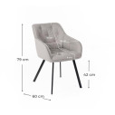 Sedia Elsa OM/441/GC Stones dimensioni