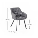 Sedia Elsa OM/441/GS Stones dimensioni