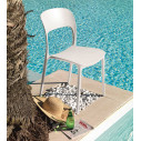 Sedia Gipsy Bontempi Casa Bianco Ambientazione Outdoor