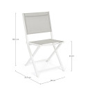 Sedia pieghevole Hilde bianco cloud Bizzotto dimensioni
