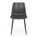 Sedia Kyra pu antracite vintage Bizzotto vista