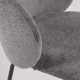 Sedia Minna in ciniglia grigio e gambe in acciaio con finitura nera Kave Home dettaglio