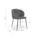 Sedia Minna in ciniglia grigio e gambe in acciaio con finitura nera Kave Home dimensioni