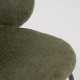 Sedia Minna in ciniglia verde e gambe in acciaio con finitura nera Kave Home dettaglio