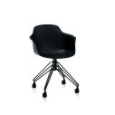 Sedia Mood 34.22 Bontempi Casa Scocca Polipropilene Nero Soft Velvet