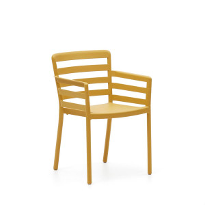 Sedia da esterno Nariet in plastica senape